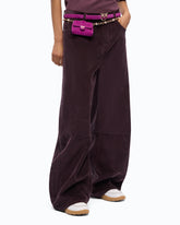 Barrel-fit corduroy trousers - Bordeaux | Pinko