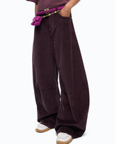 Barrel-fit corduroy trousers - Bordeaux | Pinko