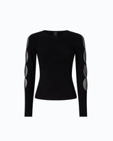 Leichter Pullover in Rippstrick mit Transparenzeffekten - | Pinko