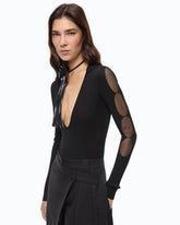 Bodysuit with sheer details - | Pinko