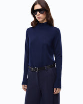 Wool and cashmere turtleneck sweater - Blue | Pinko