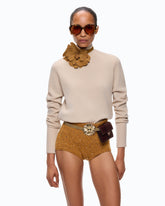 Wool and cashmere turtleneck sweater - Grey | Pinko