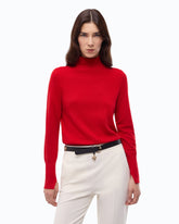 Wool and cashmere turtleneck sweater - Red | Pinko