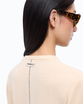 V-neck sweater in wool and cashmere - Beige | Pinko