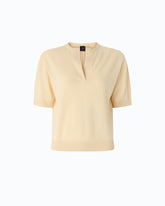 V-neck sweater in wool and cashmere - Beige | Pinko