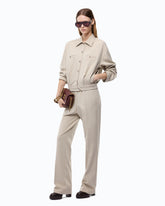 Straight-leg trousers with elasticated waist - Beige | Pinko