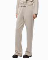 Straight-leg trousers with elasticated waist - Beige | Pinko