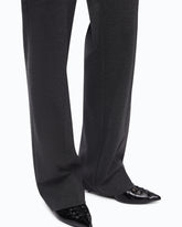Straight-leg trousers with elasticated waist - Dark Grey | Pinko