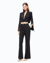 Tailored wool crêpe trousers - | Pinko