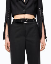 Tailored wool crêpe trousers - | Pinko