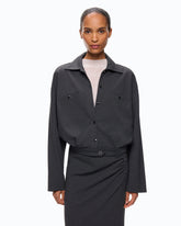 Relaxed-fit overshirt in full Milano-knit fabric - | Pinko