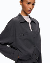 Relaxed-fit overshirt in full Milano-knit fabric - | Pinko