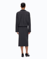 Relaxed-fit overshirt in full Milano-knit fabric - | Pinko
