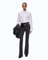 Poplin shirt with jewel cuffs - | Pinko