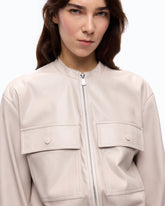 Leather-effect midi dress with zip - Grey | Pinko