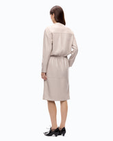 Leather-effect midi dress with zip - Grey | Pinko