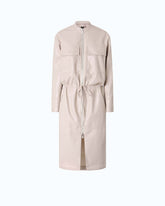 Leather-effect midi dress with zip - Grey | Pinko