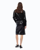 Leather-effect midi dress with zip - | Pinko
