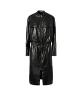 Leather-effect midi dress with zip - | Pinko