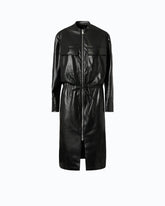 Leather-effect midi dress with zip - | Pinko