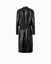 Leather-effect midi dress with zip - | Pinko