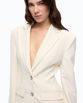 Slim-fit jacket with padded shoulders - White | Pinko