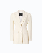 Slim-fit jacket with padded shoulders - | Pinko