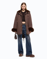 Cotton parka with faux fur details - | Pinko