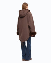 Cotton parka with faux fur details - | Pinko