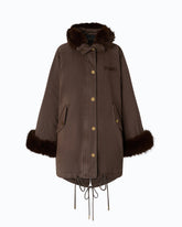 Cotton parka with faux fur details - | Pinko