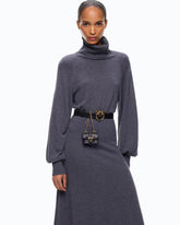 Wool-blend turtleneck midi dress - | Pinko