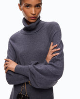 Wool-blend turtleneck midi dress - | Pinko
