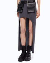 Wool-blend dress with longer back - | Pinko