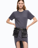 Wool-blend dress with longer back - | Pinko