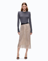 Merino wool sweater with removable shoulder pads - | Pinko