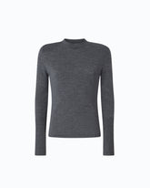 Merino wool sweater with removable shoulder pads - | Pinko