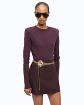 Merino wool sweater with removable shoulder pads - | Pinko
