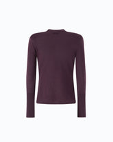 Merino wool sweater with removable shoulder pads - Purple | Pinko