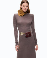 Long turtleneck dress in merino wool - | Pinko