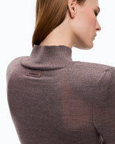 Long turtleneck dress in merino wool - | Pinko