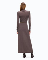 Long turtleneck dress in merino wool - | Pinko
