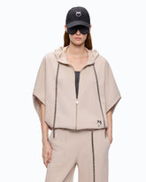 Fleece jacket with hood and chain - | Pinko