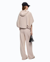 Wide-leg trousers with drawstring and chain - Beige | Pinko