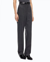 Pinstriped stretch wool-blend cigarette trousers - | Pinko