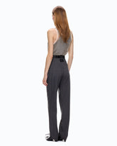 Pinstriped stretch wool-blend cigarette trousers - | Pinko