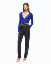 Stretch wool-blend cigarette trousers - | Pinko