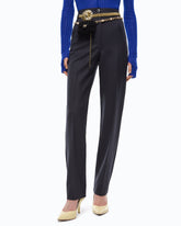 Stretch wool-blend cigarette trousers - | Pinko