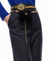 Stretch wool-blend cigarette trousers - | Pinko