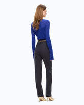 Stretch wool-blend cigarette trousers - | Pinko