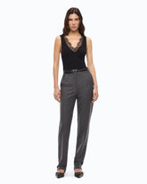 Stretch wool-blend cigarette trousers - | Pinko